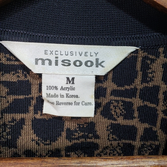 Exclusively Misook Black Brown Acrylic Print Sz M - Picture 3 of 4